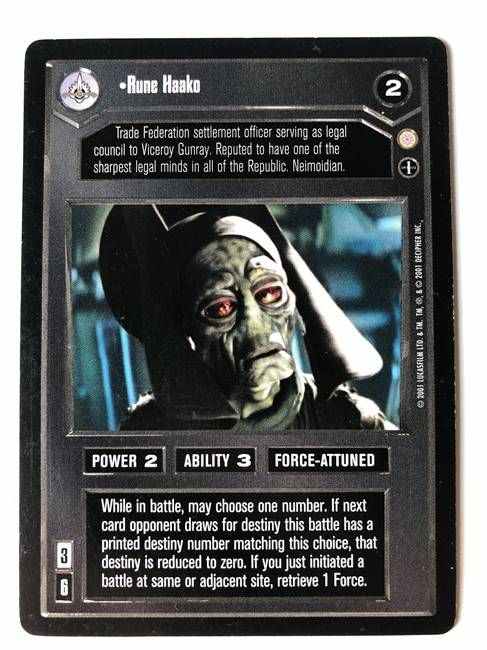 Star Wars CCG Rune Haako