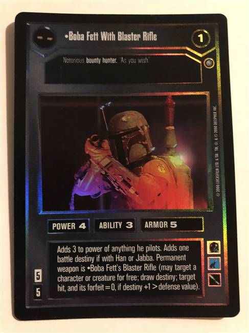 Star Wars Boba Fett´s Blaster Rifle Foil Cloud City SWCCG Card