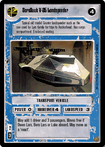 Star Wars Ccg Sorosuub V 35 Landspeeder