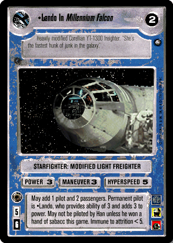 SWCCG Star Wars CCG Lando in Millennium Falcon