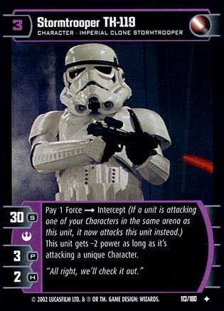 WOTC SWTCG Star Wars TCG Stormtrooper TK 119 (ANH #113) FOIL